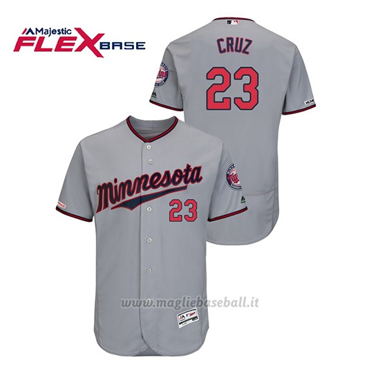Maglia Baseball Uomo Minnesota Twins Nelson Cruz 150th Aniversario Patch Autentico Flex Base Grigio